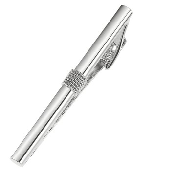 65mm 銀色鏈條圓形領帶夾