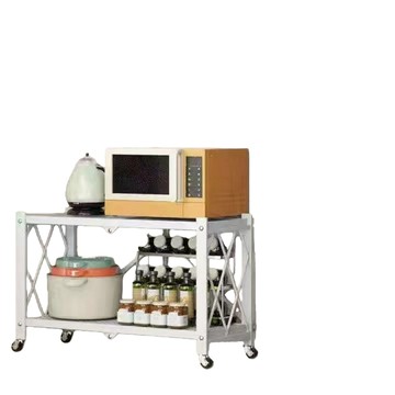 廚房收納 【伊達】櫥房用品架 免安裝折疊櫥房置物架 家居微波爐烤箱儲物架 雜貨收納架