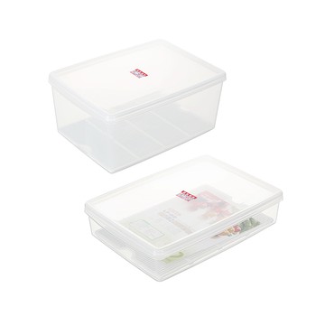 KEYWAY 《真心良品》艾樂長型+扁型保鮮盒(13L+6.5L)-3入組