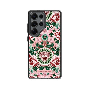 Galaxy S25 Ultra Clear 酷墨灰 - Catalina Estrada - Pink Tiger and Flowers