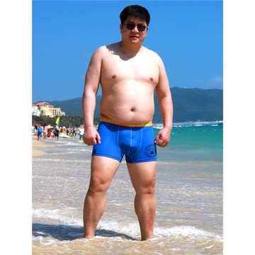 熊爪家D4BEARS為熊設計加大碼透氣網孔大熊貓印花U凸平角內褲