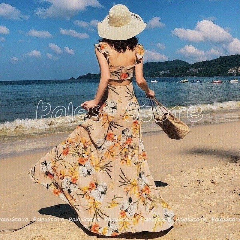 アロハワンピースリゾートワンピースおしゃれロング丈シフォンワンピワンピ夏花柄大きいサイズリゾートボタニカルマキシ丈海ビーチ 通販 Lineポイント最大0 5 Get Lineショッピング