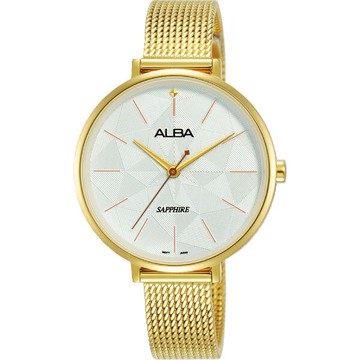 ALBA 雅柏 VJ21-X156G(AH8686X1) 特殊紋造型時尚女錶/ 金 34mm｜樂天全館特惠中★指定刷卡回饋10%