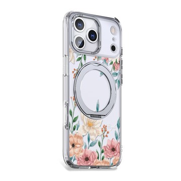 APBS iPhone 18/17/16/15/14/13/12系列 360旋轉磁吸立架手機殼-梔子花開