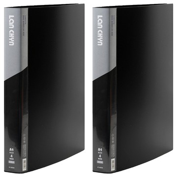 Lan CHYn 連勤牌文具 PP 馬卡色系四孔1吋圓型夾 LC-6004 K  黑色  2個