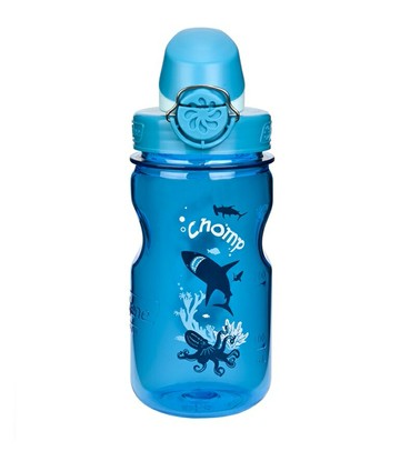 【【蘋果戶外】】Nalgene 1263-0002 鯊魚 OTF 兒童水壺 375cc 防漏彈開式壺蓋 按鈕式 大口徑 Tritan