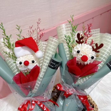 可愛QQ球動物聖誕花束(聖誕禮物/耶誕節/聖誕卡片/交換禮物)