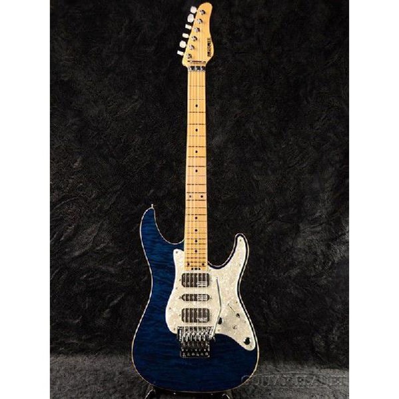 Schecter EX-V-24 CTM FRT 4A Grade -BKAQ- ブルー《エレキ