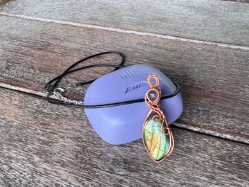 260207 wire wrapping 堇青石 拉長石 銅線 繞線 吊墮