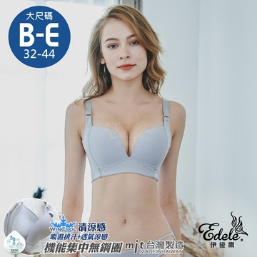 內衣【Oops!甜辣風暴】爆乳無痕透氣棉無鋼圈內衣 *B-E罩 (灰) #5019