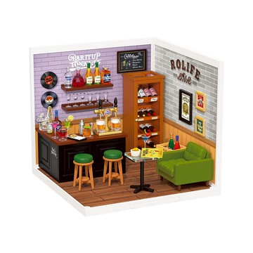 Robotime 若態 Rolife 若來 超級世界 含燈 diy手工小屋 積木 小啄時光 酒吧 DW012