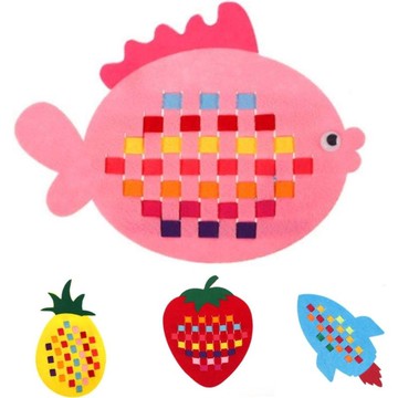 幼兒園區角兒童手工禮物趣味diy不織布編織條教具資料包益智玩具