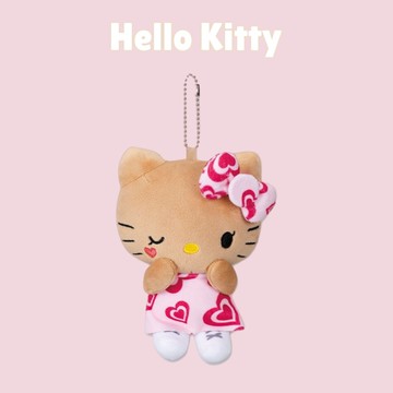 SANRIO HELLO KITTY 滿版愛心 吊飾 絨毛玩具 凱蒂貓 三麗鷗 / 預購