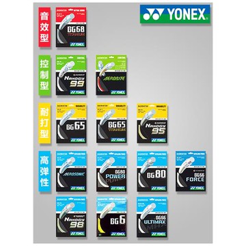 尤尼克斯羽毛球拍線拉線網線bg65/bg95耐打yy子母ab線63線66u網線