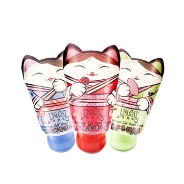 UNICAT 送禮首選 迷你招財貓護手霜 藍風鈴+玫瑰+乳木果香(25ml)共3入 護手霜 禮物