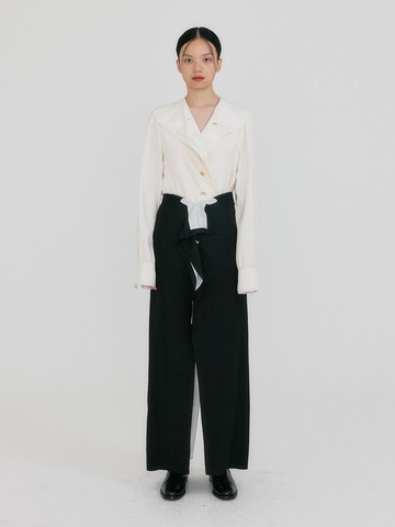 ZAZZE Front Slit Straight Skirt - Black