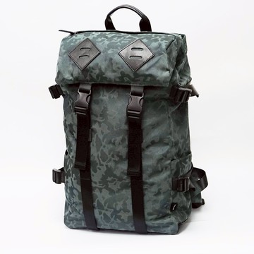 Argali 香港品牌 真皮後背包 防潑水 真皮底部 雙肩包 大容量 Panther Backpack 迷彩綠色