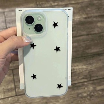 台灣出貨✨ 黑五角星 蘋果16PROMAX手機殼iPhone15磨砂14爆款13軟殼12小衆 防摔殼 蘋果手機殼