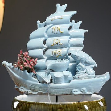 魚缸流水臺配件循環擺件辦公室裝飾輕奢高檔家居客廳桌面開業禮物