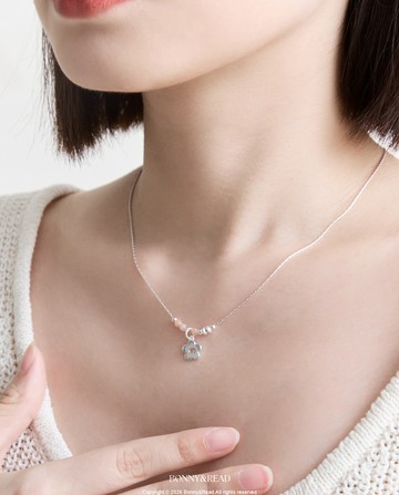[純銀/粉東陵石] 暖陽小徑鎖骨鍊 / Sunlit Path Necklace