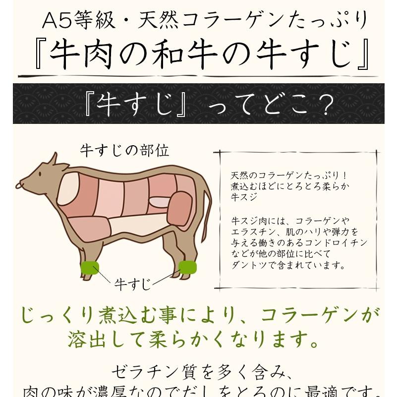 牛肉 国産 和牛 A5 等級 最高級 牛すじ肉 煮込み 牛スジ 500g 大田市場から直送