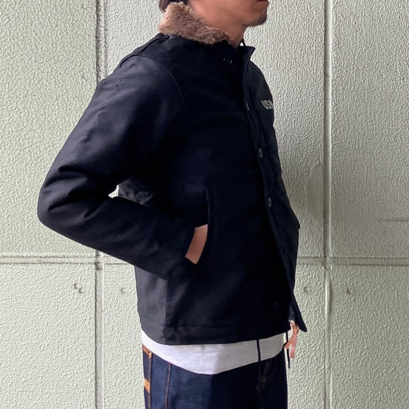 ヒューストン HOUSTON デッキジャケット N-1 DECK JACKET - BLACK