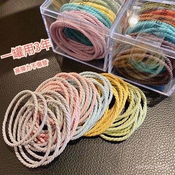 🔥台灣出貨🔥小紅書爆款超好看 大童 小皮筋 小發圈 奶茶色係盒裝高彈力彩色橡皮筋女紮頭髮耐用不傷髮綁簡約頭繩皮套