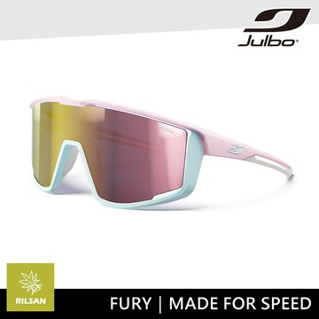 Julbo 太陽眼鏡 FURY J5311141 / 消光粉-藍綠框 (PC 粉紅多層膜鏡片)