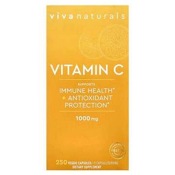 Viva Naturals, 維生素 C，1000 毫克，250 粒素食膠囊