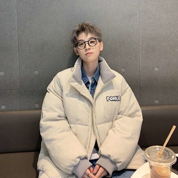 韓國外套 男外套 燈芯絨  冬季男裝 保暖外套 衣服 冬天外套 加厚棉服 棉衣 復古 寬鬆 立領外套