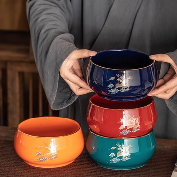 瓷牌茗陶瓷茶洗缸家用辦公洗筆洗茶杯洗碗洗水盂功夫茶具茶具配件