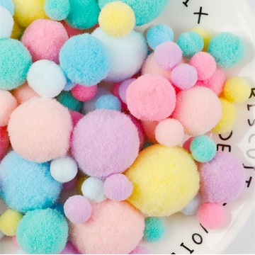 手工diy毛球彩色毛絨球早教裝飾飾品材料制作小絨線球馬卡龍色球