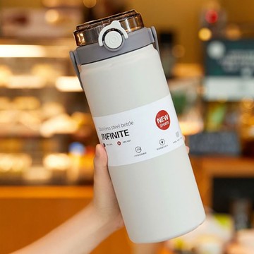 316不銹鋼大容量雙飲保溫杯1200ML-白色_廠商直送