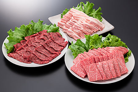 山形牛カルビ＆モモ＆豚バラ焼肉セット 計1300g A4ランク以上