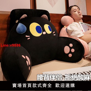 【台灣公司 超低價】獨立內膽拆洗貓咪護腰靠宿舍靠枕靠背沙發辦公室久坐枕頭床上看書