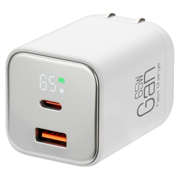 CYKE GaN氮化鎵雙孔PD快充 65W  白色  1個