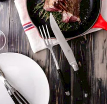 FORGE DE LAGUIOLE  | 黑檀木握柄排餐刀叉2件禮盒組