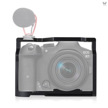 相機金屬兔籠 相機保護殼 鋁合金材質 多孔位擴展邊框 帶冷靴座 阿卡快裝板槽 配2個扳手 適配佳能EOS R7/R8相機