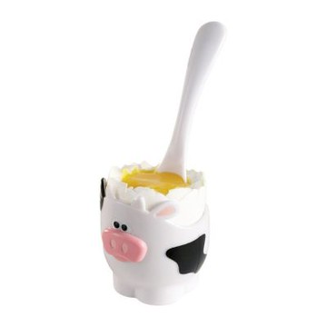 《joie》Moomoo附匙造型蛋杯-乳牛-- 雞蛋杯 蛋托 早午餐 餐具