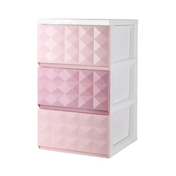 好室喵彩韻收納櫃三層無輪-粉