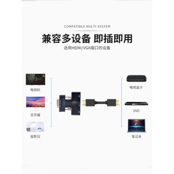 科樂多hdmi轉vga轉接頭轉換器同屏器筆記本接投影儀顯示器轉換接頭電腦機頂盒接視頻轉接線多媒體電視投屏器