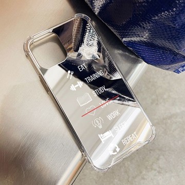 保護殼 自律清單適用蘋果16Pro機殼iPhone15鏡面13高級感補妝X文字8創意