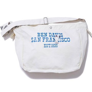 BEN DAVIS BDW-8477-05 NEWSPAPER BAG 帆布 側背包 (藍字)