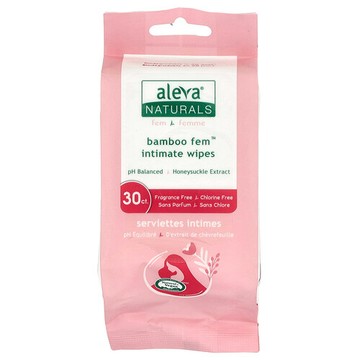 Aleva Naturals, 竹制 Fem 濕巾，30 片