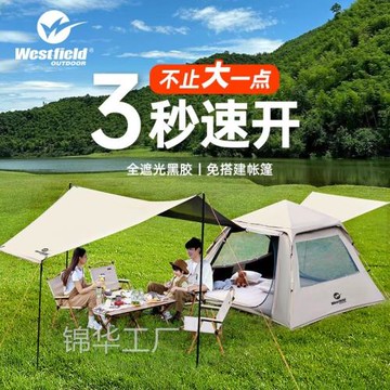 帳篷戶外折疊便攜式二合一天幕過夜防雨加厚黑膠露營裝備全套