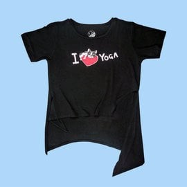 AKUMA YOGA 不規則剪裁慵懶T恤(黑) 波士頓犬Abula-I Love Yoga