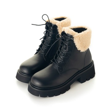 學妹好可愛羊羔毛短靴 黑 GB905BK