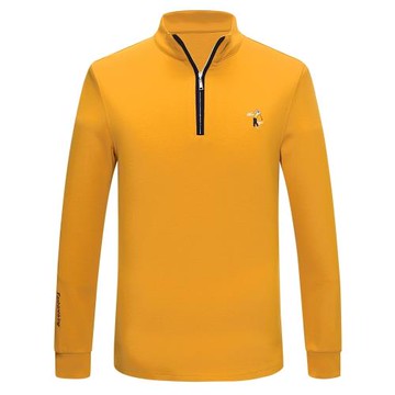高爾夫球服裝長袖立領T恤男裝POLO衫半拉鏈高領上衣運動休閑體恤
