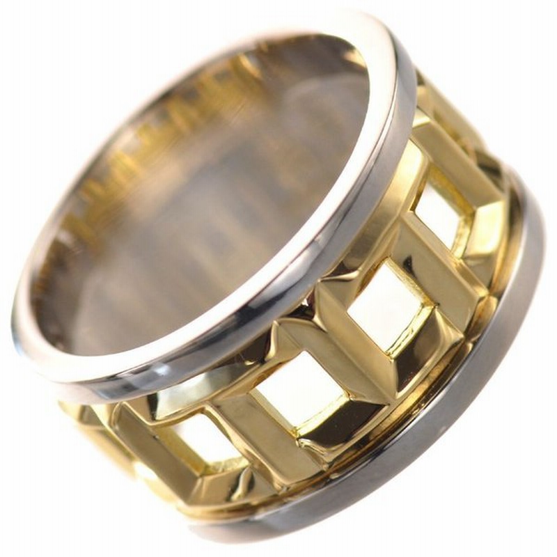 プラチナ 18金 K18pg Pt900 ごつい コンビ ピンクゴールド メンズ リング 刻印入り 印台 印台リング 地金 太め 幅広 指輪 日本製 男性用 裏抜き無し 一部予約 コンビ