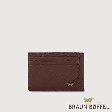 【BRAUN BUFFEL 德國小金牛】台灣總代理 加利恩-A 6卡卡夾-培土棕/BF561-151-POS